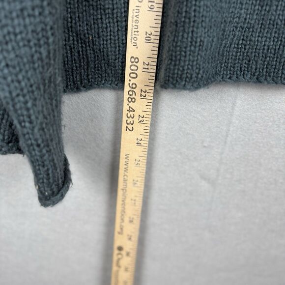 Wooden Ships Merry Crew Sweater Size S Mohair Wool Christmas Holiday Green - Picture 6 of 6